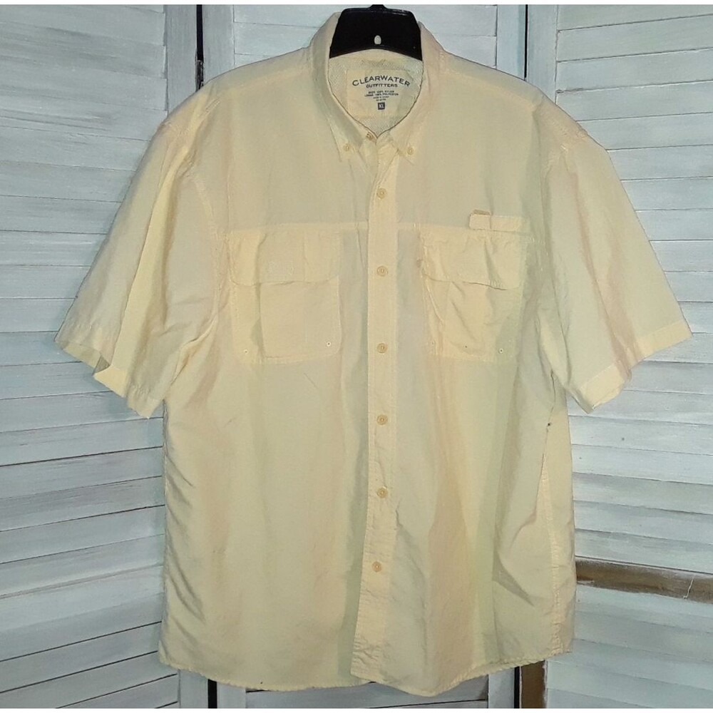 Clearwater Outfitters Short Sleeve Button Down Vented Fishing Shirt Size XLarge
